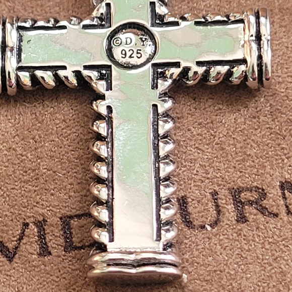 David Yurman Silver and Black Cross Pendant - Picture 4 of 4
